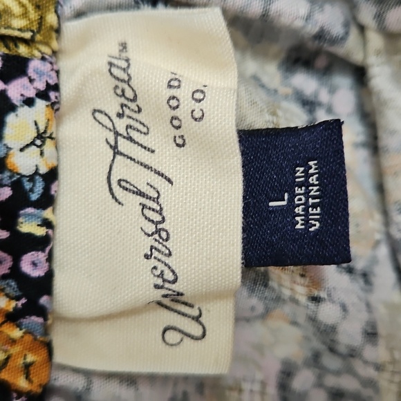 Universal Thread Women's Floral  Balloon 3/4 Sleeve Yoke Peasant Top Size L - Picture 5 of 9